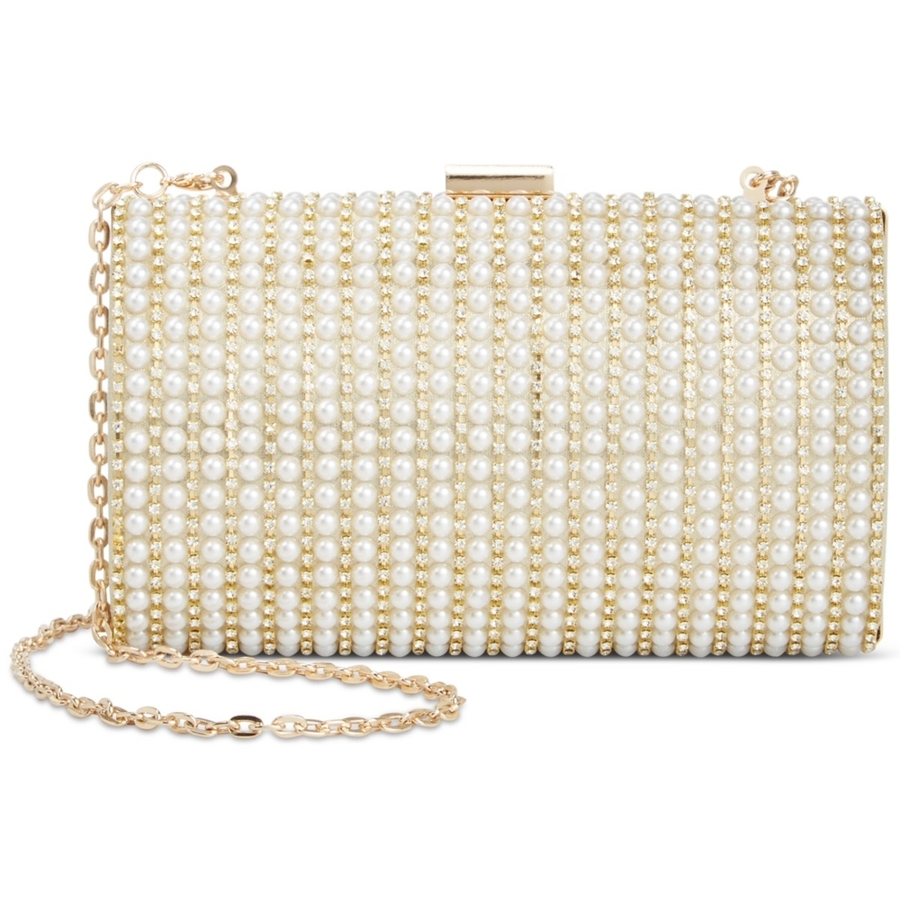 Elegant Pearl-Embellished Clutch